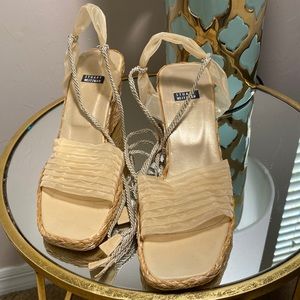 Stuart Weitzman, Espadrilles Nude, Wedge Sandals. Vintage, Y2K Size 7AA